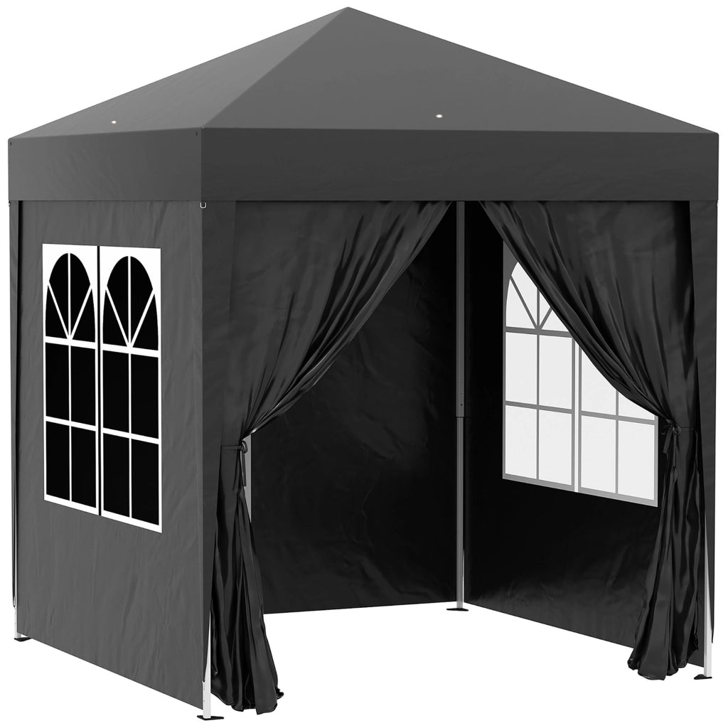 Gazebo pieghevole ¨C zephmum ¨C Grigio/Nero 2x2 m