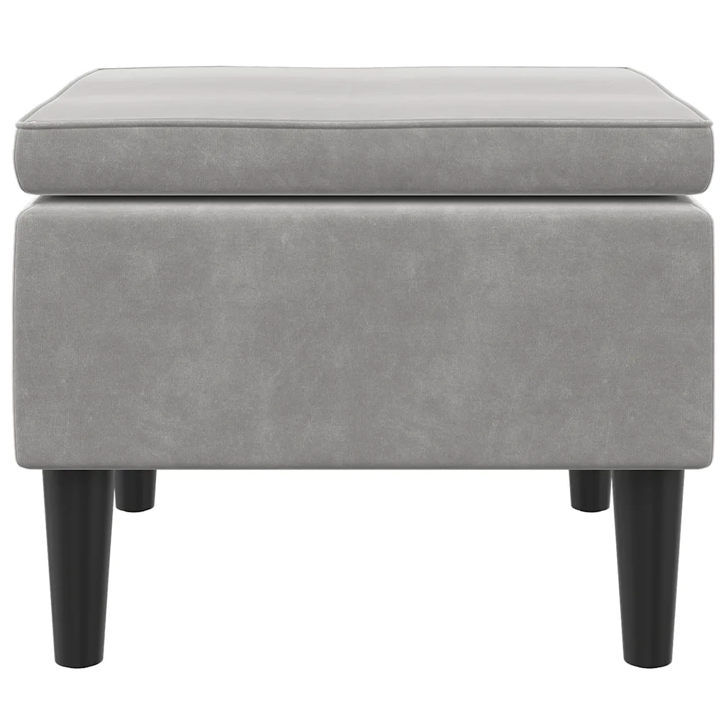 Sgabello con Gambe in Legno Grigio Chiaro Velluto CFW7406367