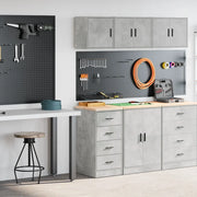 Armadi da Garage 2 pz Grigio Cemento in Legno Multistrato 3328326