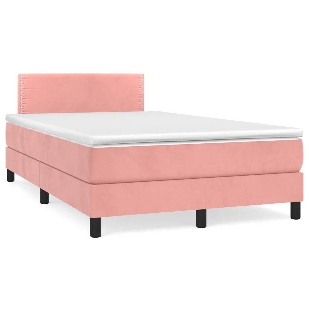 Giroletto a Molle con Materasso Rosa 120x200 cm in Velluto 3141238
