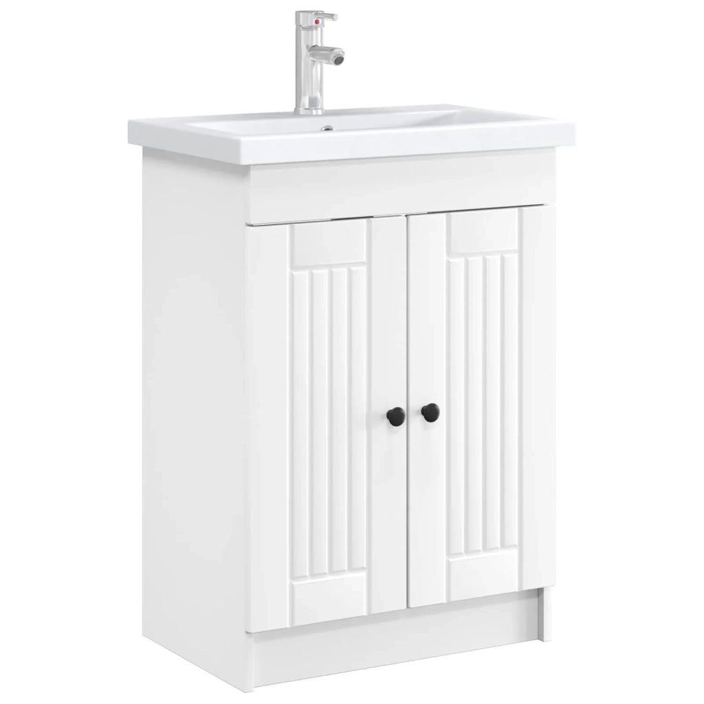 Mobiletto da bagno sotto il lavello Bianco 56 x 37,5 x 81 cm 890034