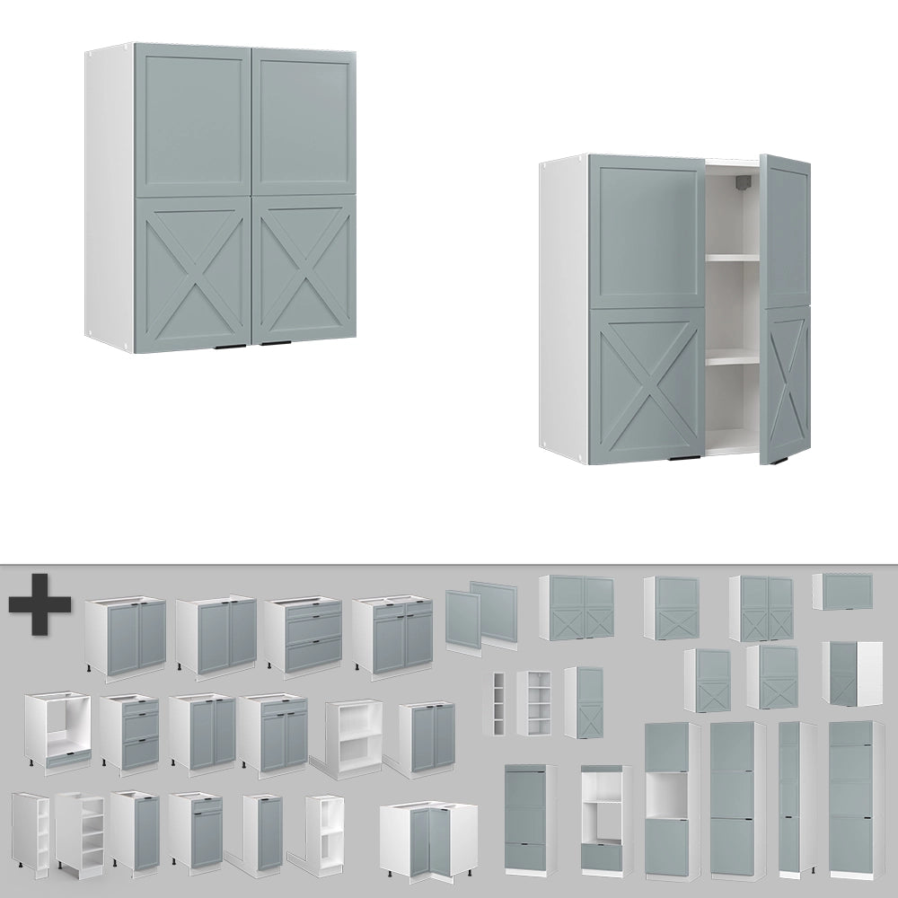 Vicco Pensile da cucina Blu-grigio chiaro 60 cm