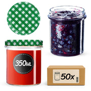 Barattoli di vetro KADAX Avila 350ml 50pz 82mm + coperchio "Green Lattice"