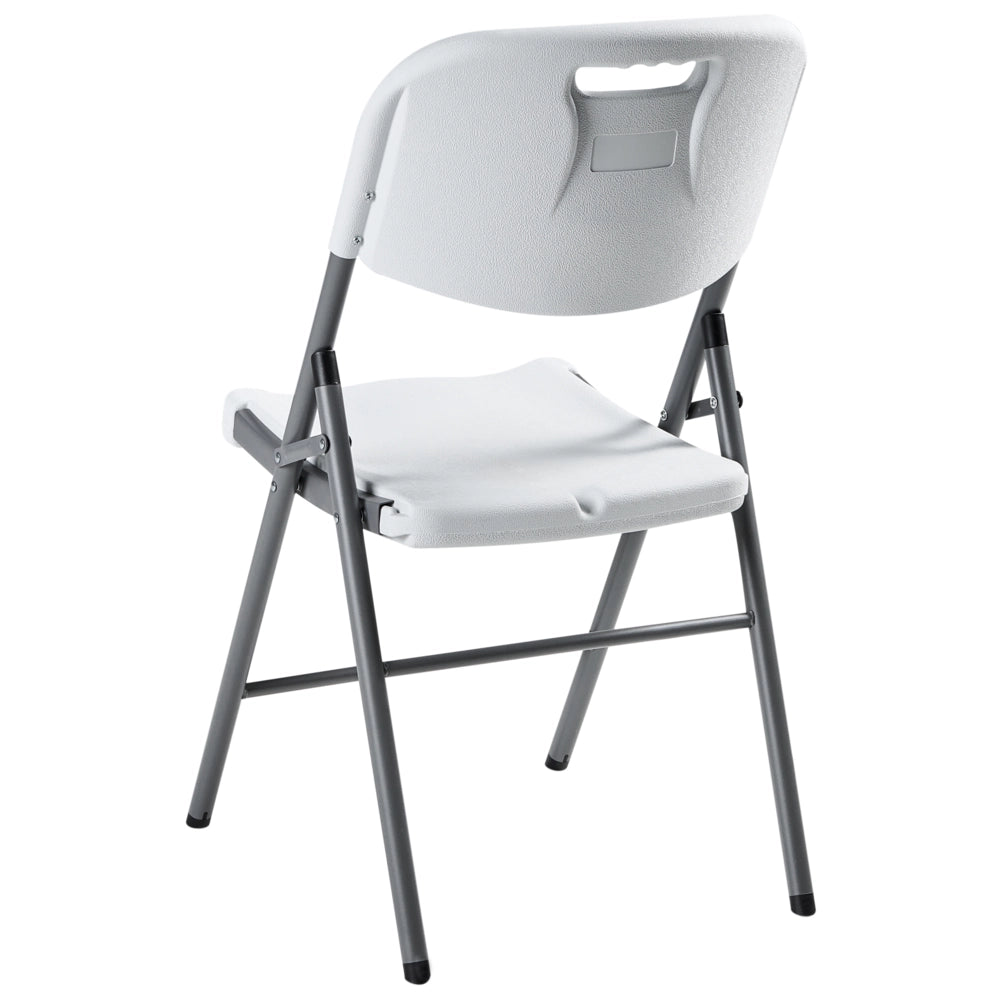 Set da pranzo da giardino a 4 posti Materiale sintetico bianco 152 x 74 Tavolo e 4 sedie pieghevoli con gambe in metallo