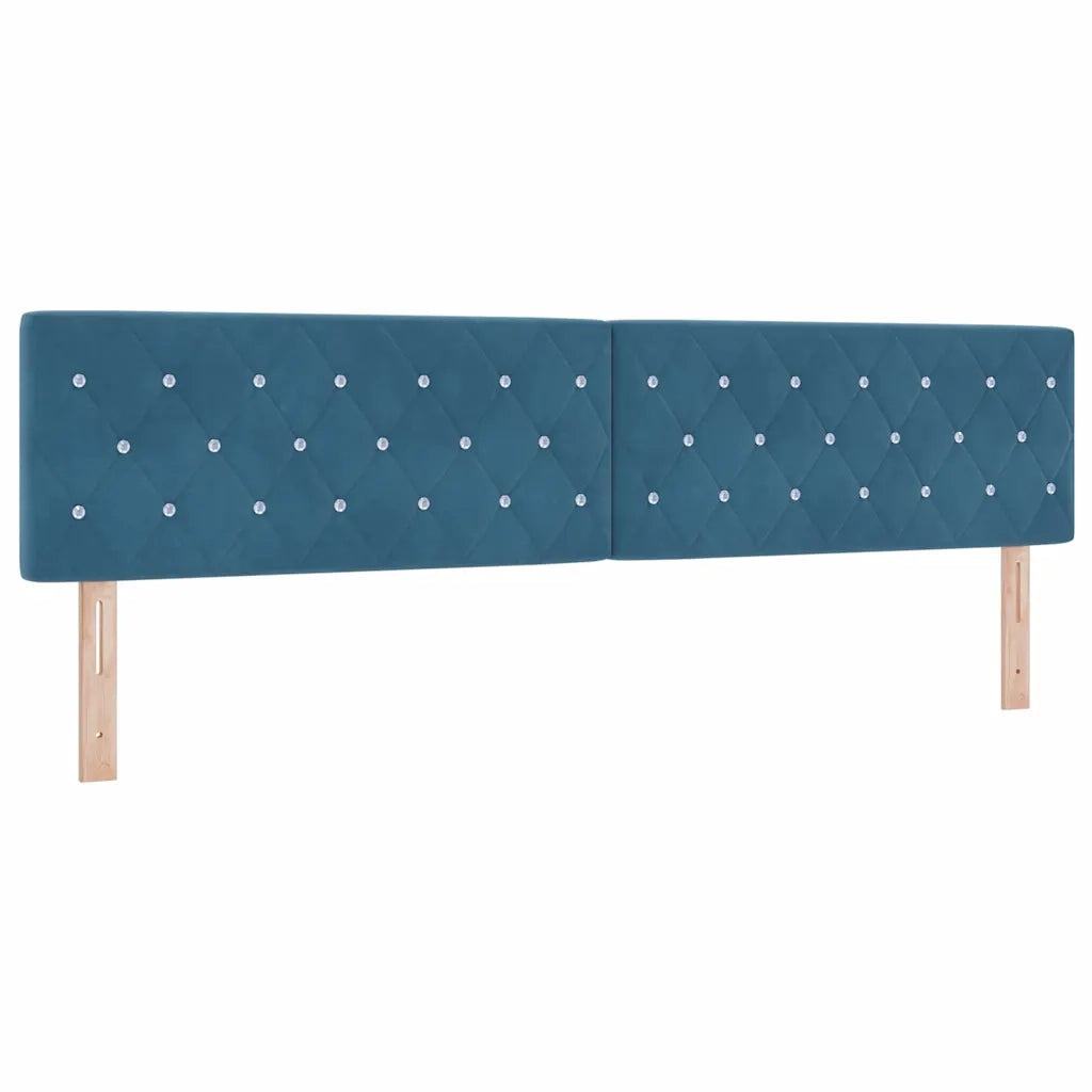 Letto a molle con materasso Blu scuro 200 x 200 cm Velluto 3340356