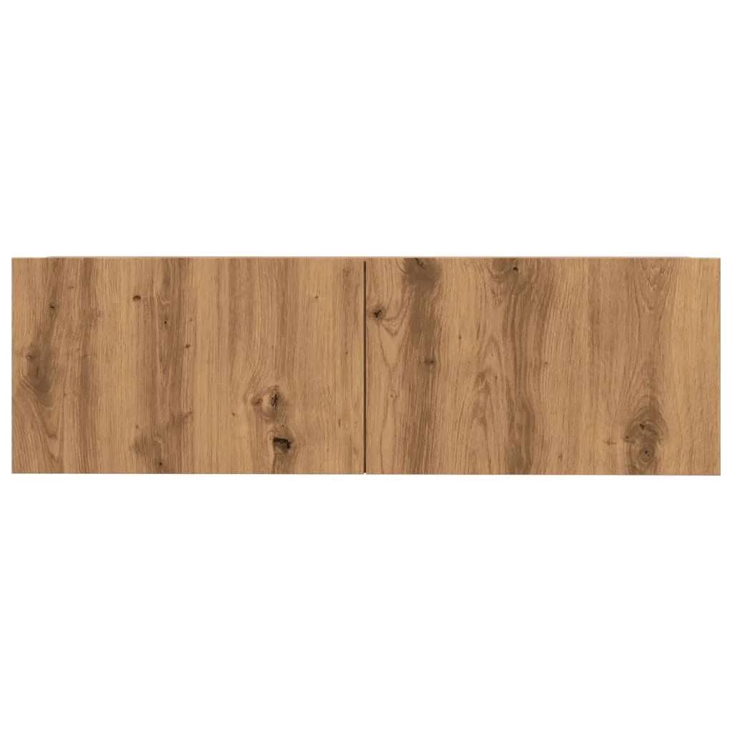 Mobile TV multimediale da parete mensola TV credenza TV per sala da pranzo soggiorno camera da letto 2 pezzi rovere lavorato a mano 100 x 30 x 30 cm marrone 02_0028977