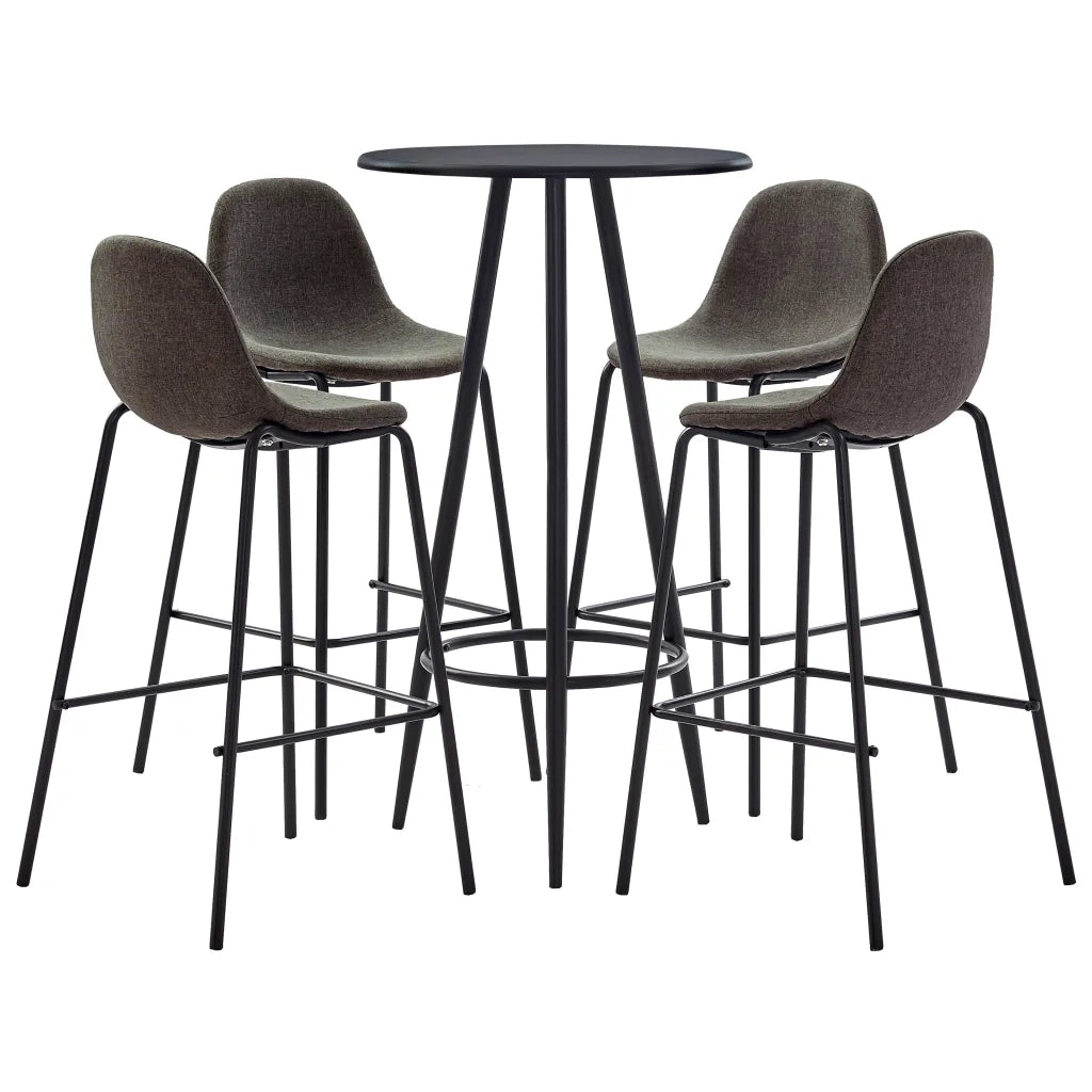 Set da Bar 5 pz in Tessuto Grigio Scurocod mxl 120210