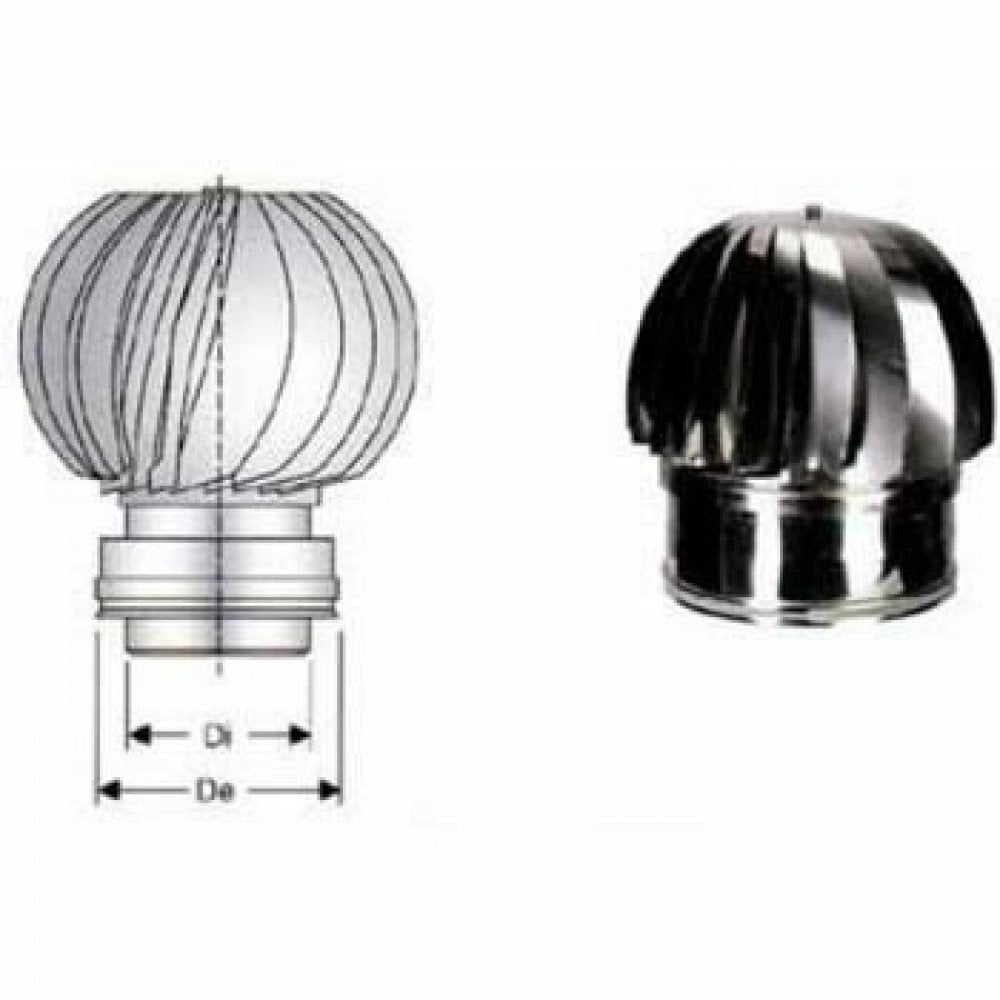 Inox doppia parete aisi 316 capp ello eolico d.100 150 b08x9sh928