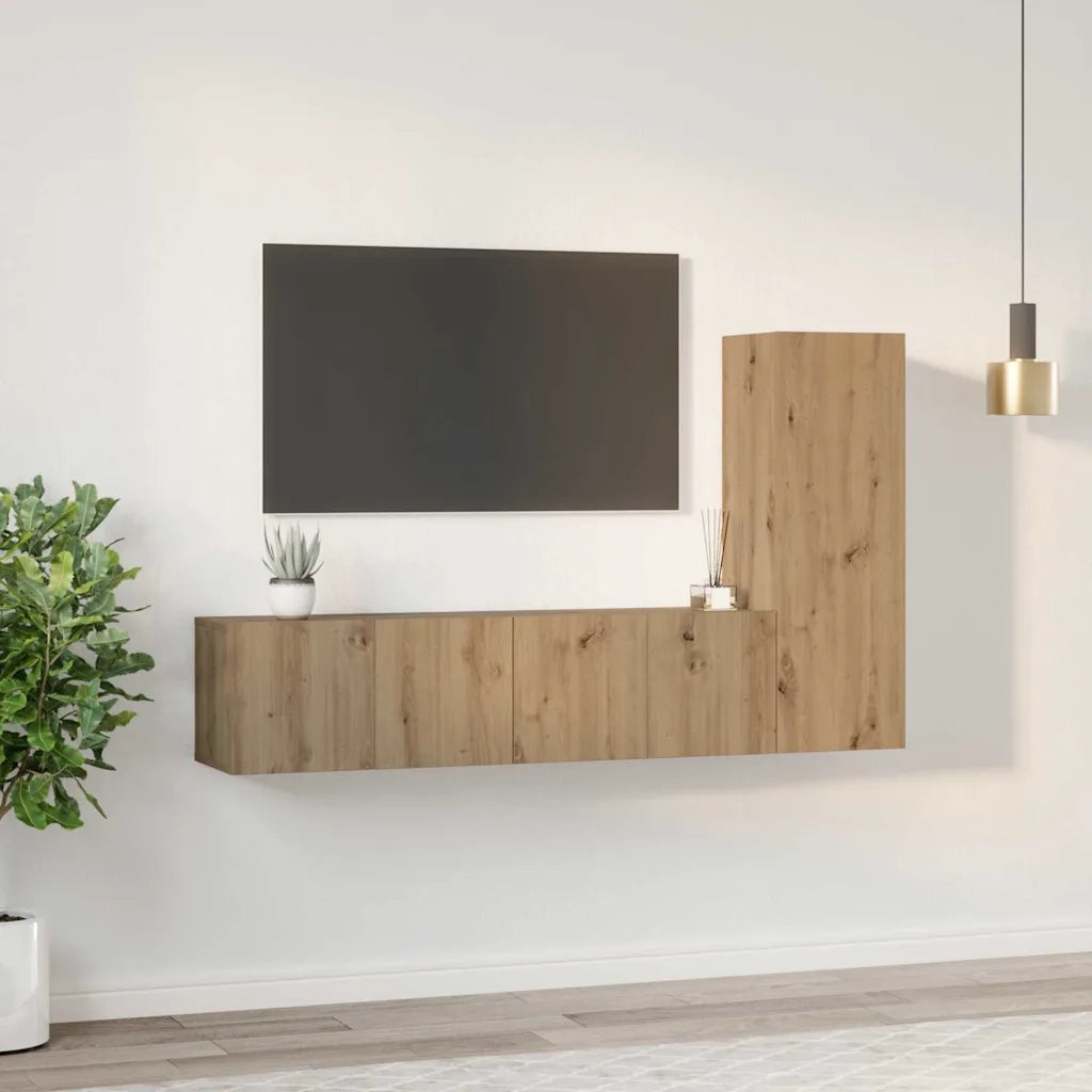 Set mobile TV 3 pcs Rovere artigianale Legno multistrato 3393404