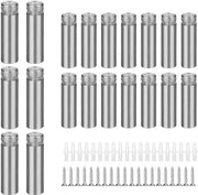 20 x Supporti per vetrina da parete in acciaio inossidabile, viti 12 x 40mm, viti per supporto per vetrina, specchi, acrilico, poster, sala espositiva