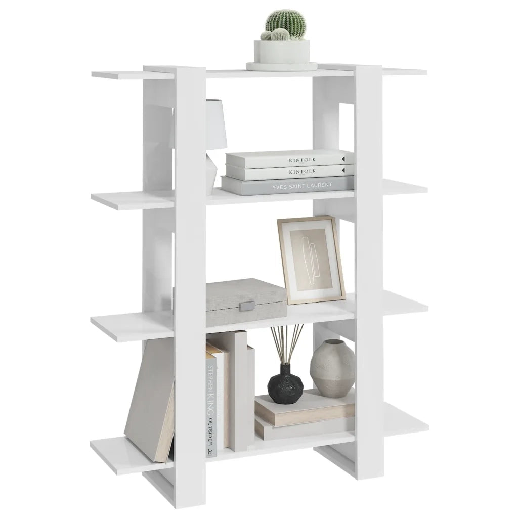 Libreria/Divisorio Bianco Lucido 100x30x123,5 cm 811544