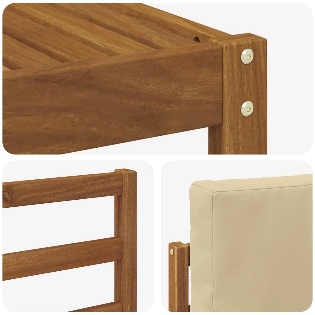 Set di divani da esterno con cuscino 11 pcs Naturale e Beige 3367076