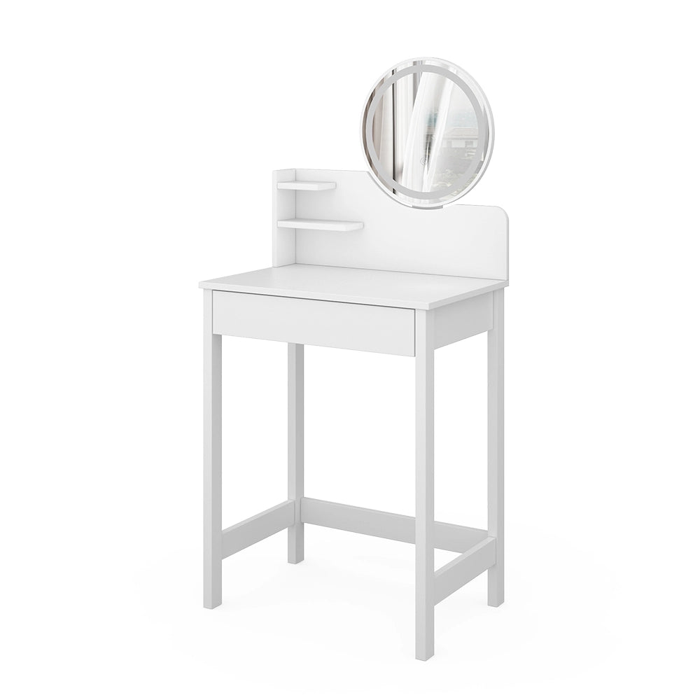 Vicco Tavolo da toeletta Bianco 60 cm con specchio a LED