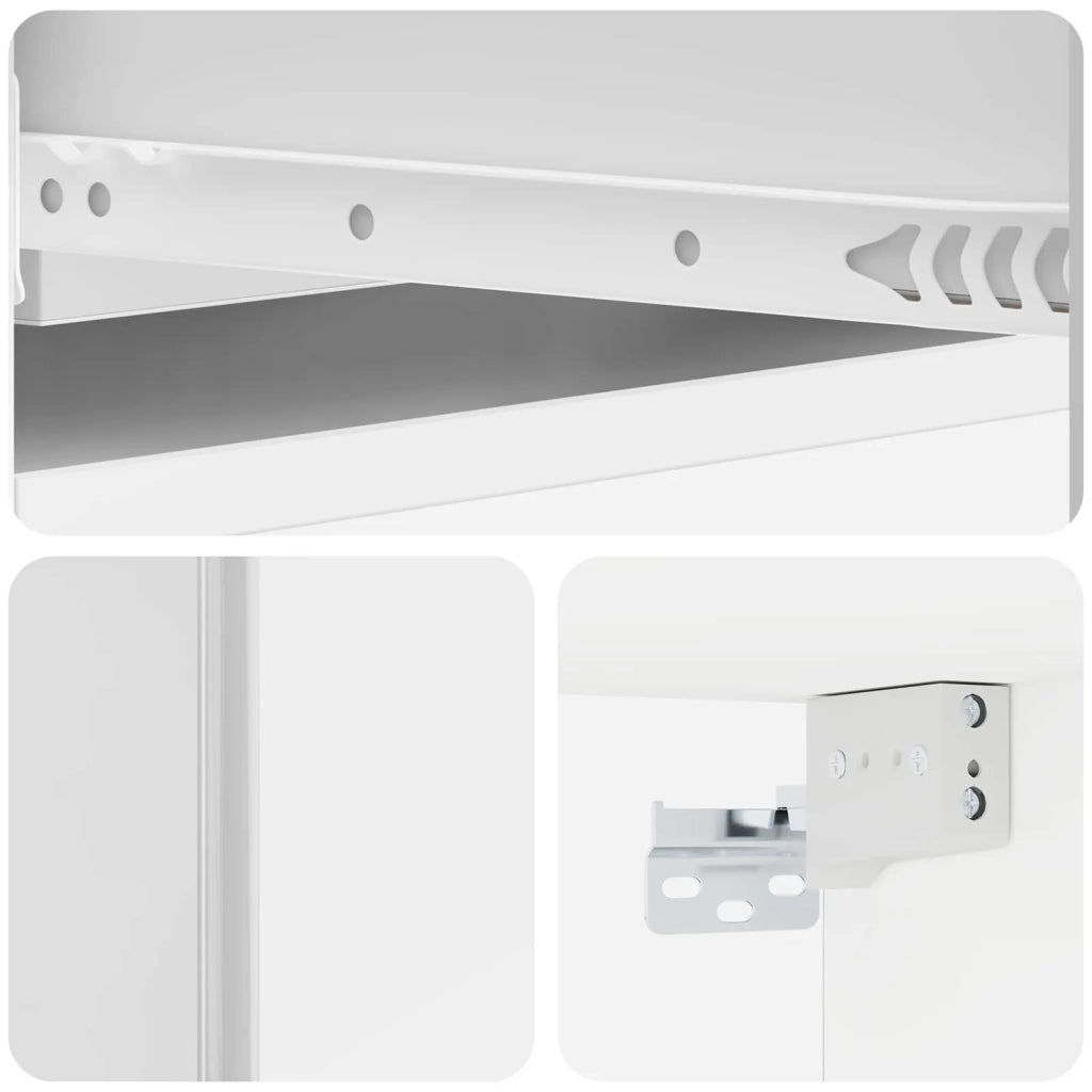 Tavolino da Parete Laterale Bianco Lucido 87,5 x 34,5 x 17 cm 899179
