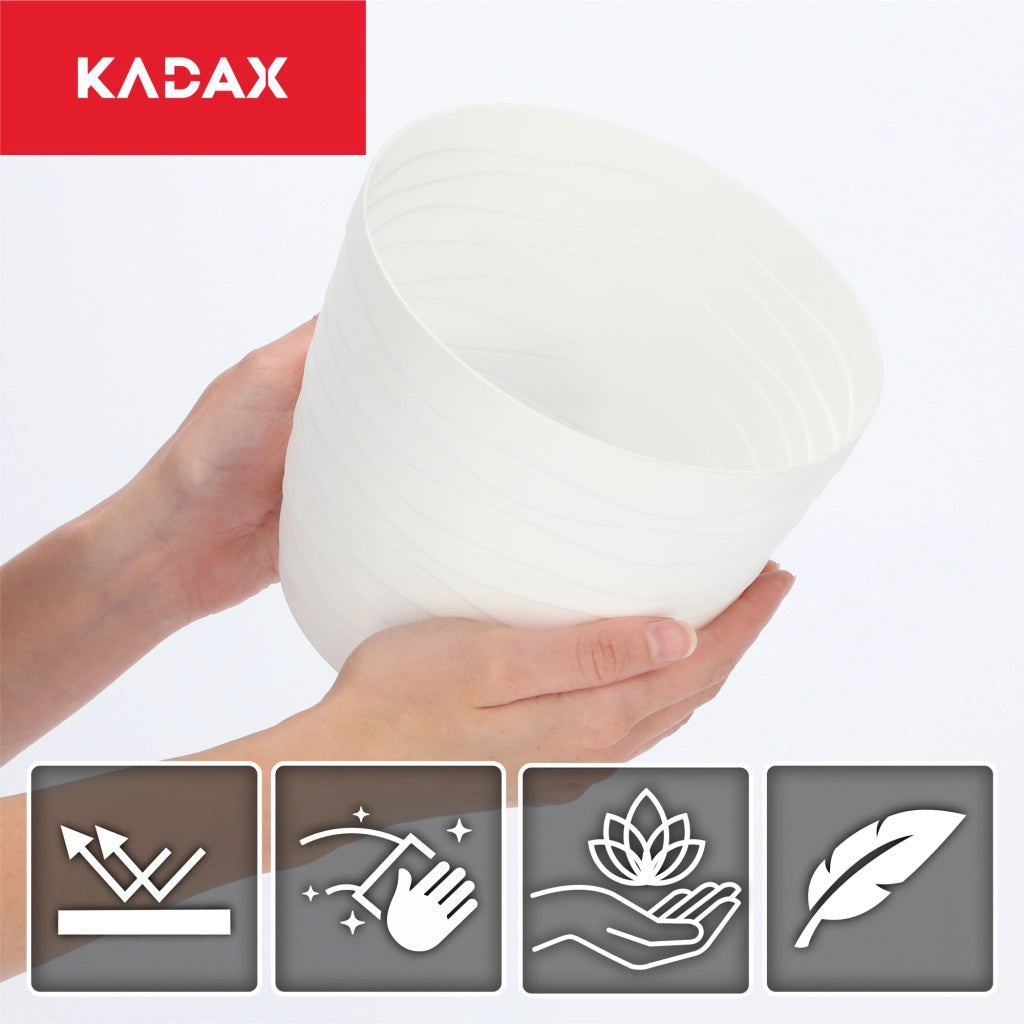 Vaso da fiori KADAX in plastica, rotondo, bianco, 17 cm, per fiori e piante.