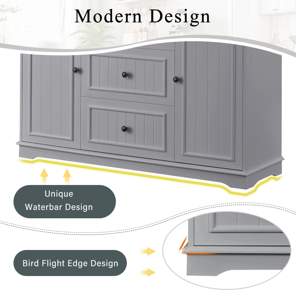 Credenza con Cassetti e Ante ¨C Xylo ¨C Grigio