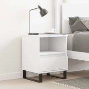 Comodino Bianco 40x35x50 cm in Legno Multistrato 830636