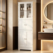 MOBILE BAGNO Autoportante 60x30x170,5 cm MDF Bianco con 6 ante
