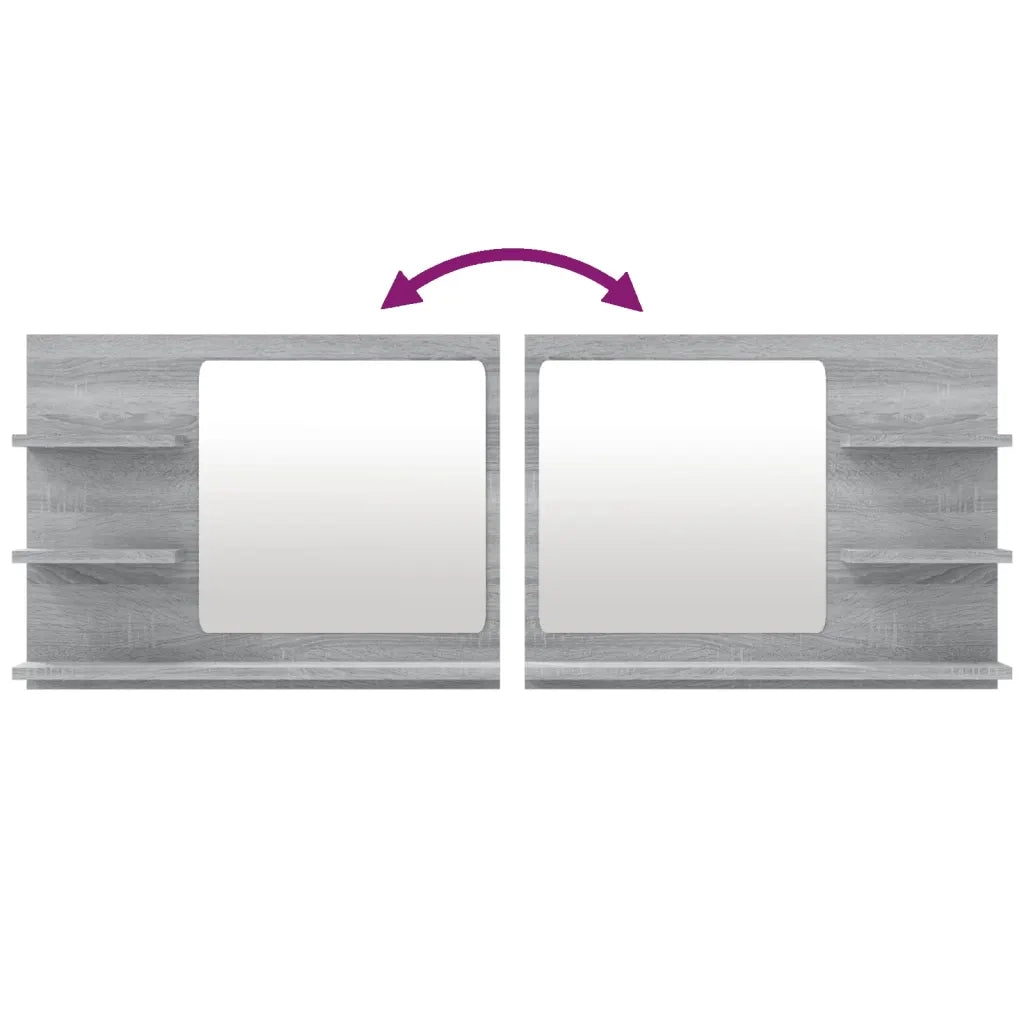 Specchio da bagno-Specchio decorativo Grigio Sonoma 60x10,5x45 cm Legno Multistrato