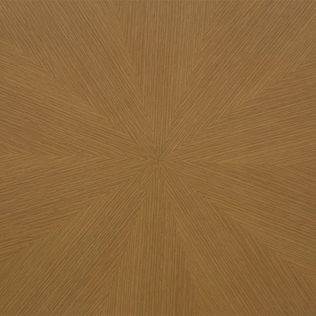 Tavolo da pranzo rotondo in legno di hevea impiallacciato rovere, 4