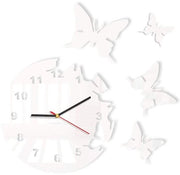 Orologio da parete moderno a forma di farfalla bianco, 30cm, 3D DIY, per soggiorno, camera da letto, camera dei bambini