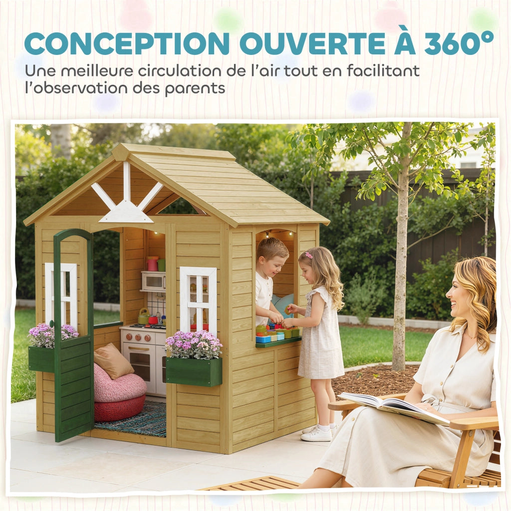 Casetta per bambini in legno ¨C Minimal ¨C marrone, 134.5x97x150cm