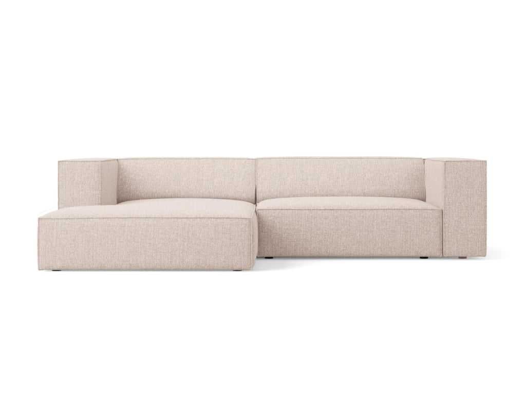 Cosmopolitan Design - Divano angolare sinistro "Arendal" 3 posti in ciniglia beige 