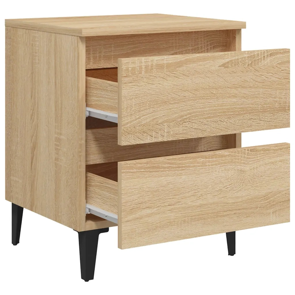 Comodini 2 pz-Set di 2 Tavolino da notte Rovere Sonoma 40x35x50 cm in Legno Multistrato