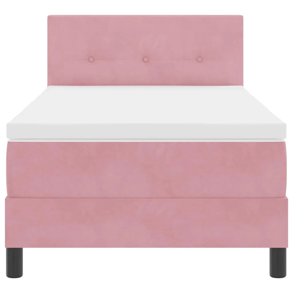 Letto a Sorgente LED con materasso Rosa 80 x 200 cm Velluto 3342619