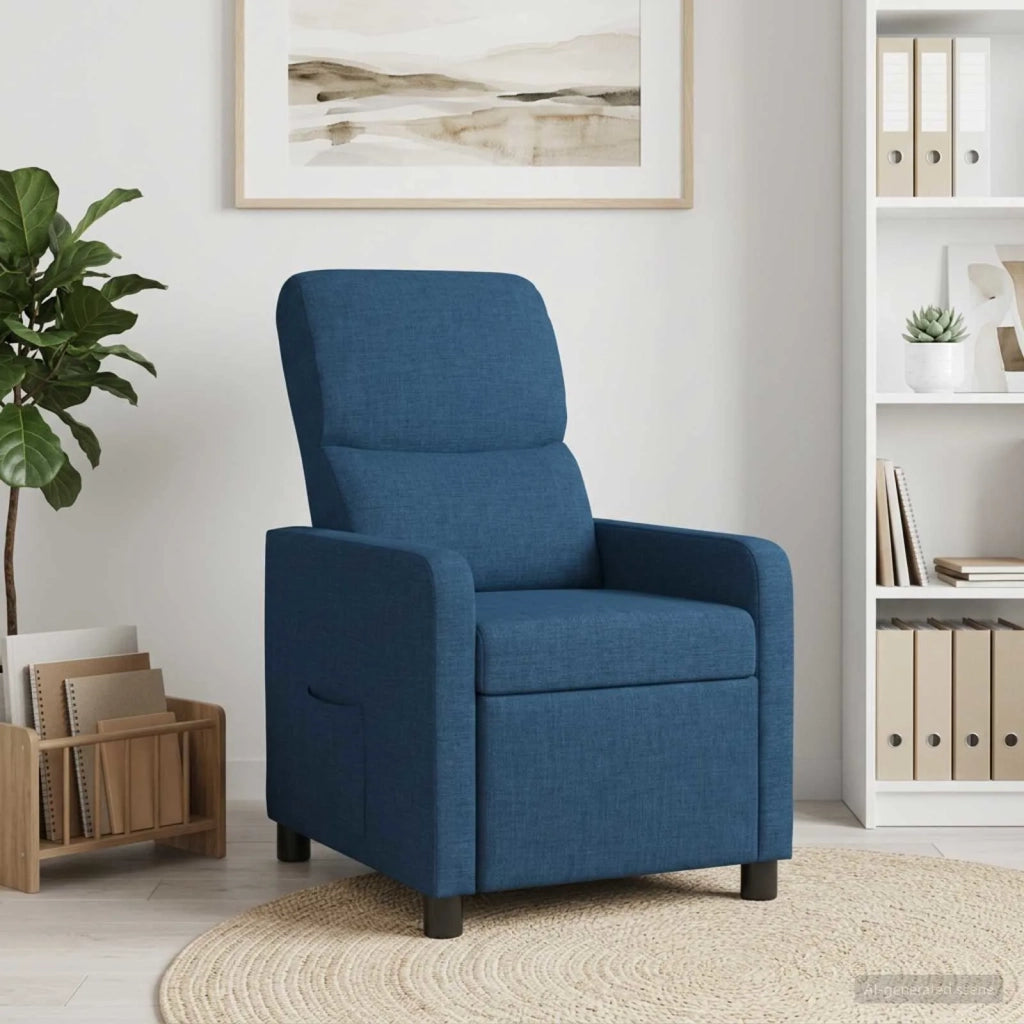 Divano Sedia-Poltrona reclinabile Blu Tessuto 362672