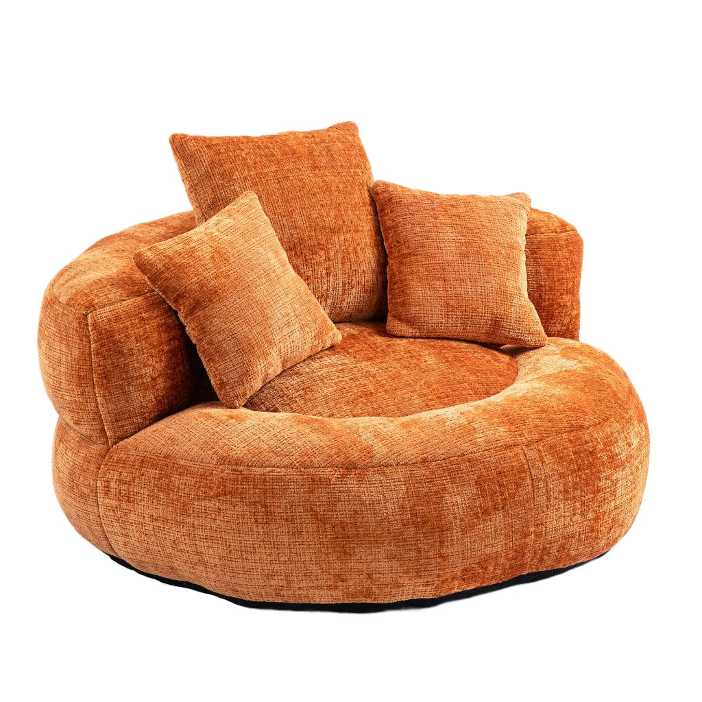 Sitzsack Lazy Sofa in Chenille Arancione 108 x 108 x 52 cm