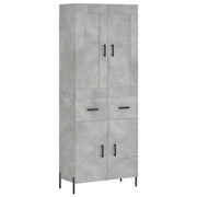 Credenza | Madia | Buffet da pranzo | Armadio da pranzo Grigio Cemento 69,5x34x180 cm in Legno Multistrato