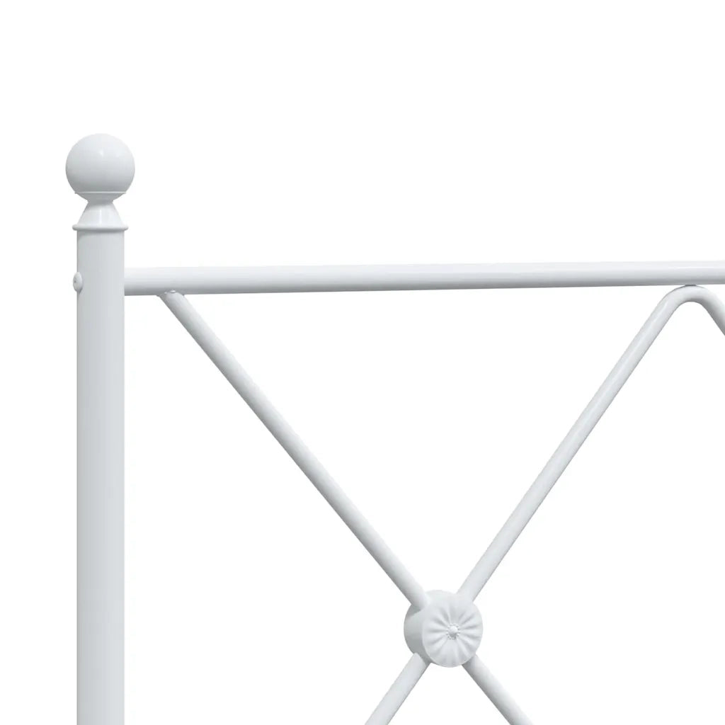 Giroletto con Testiera-Struttura Letto con testiera Metallo Bianco 90x190 cm 335915