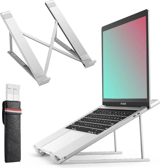 Supporto per laptop 6 livelli in altezza regolabile - pieghevole e ventilato in alluminio - compatibile con MacBook - iPad - laptop da 9