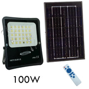 Faro pannello solare IP65 elevata autonomia 12 ore sensore crepuscolare faretto luce sicurezza giardino cancello 100W