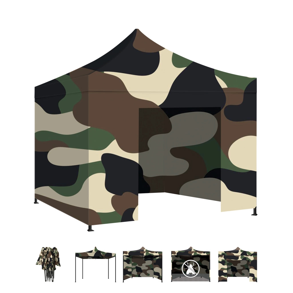 Taman Tenda / Gazebo Per Giardino 3X3 Impermeabile Tendone Pieghevole Per Fiere E Mercati Colore Camouflage