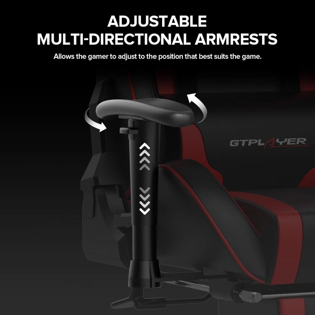 Sedia da Gaming con Poggiapiedi e Altoparlante Bluetooth Poltrona Ufficio Scrivania Ergonomica Sedie Musicale Rossa