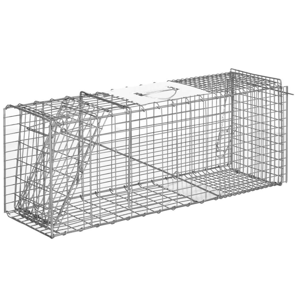 Gabbia per Animali Pieghevole in Acciaio ¨C zephmum ¨C Argento 81x26x34.5cm