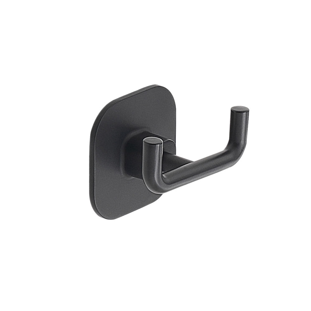 Gancio Appendiabiti Doppio a Parete Teide Accessori Bagno Gedy Color: Nero opaco