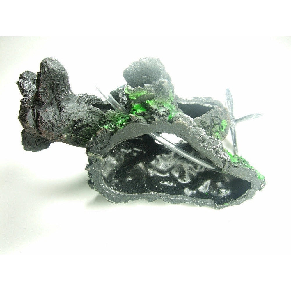 Trade Shop - Decorazione Per Acquario Rottame Aereo Con Elica Resina Pesci Acqua Ornamento -