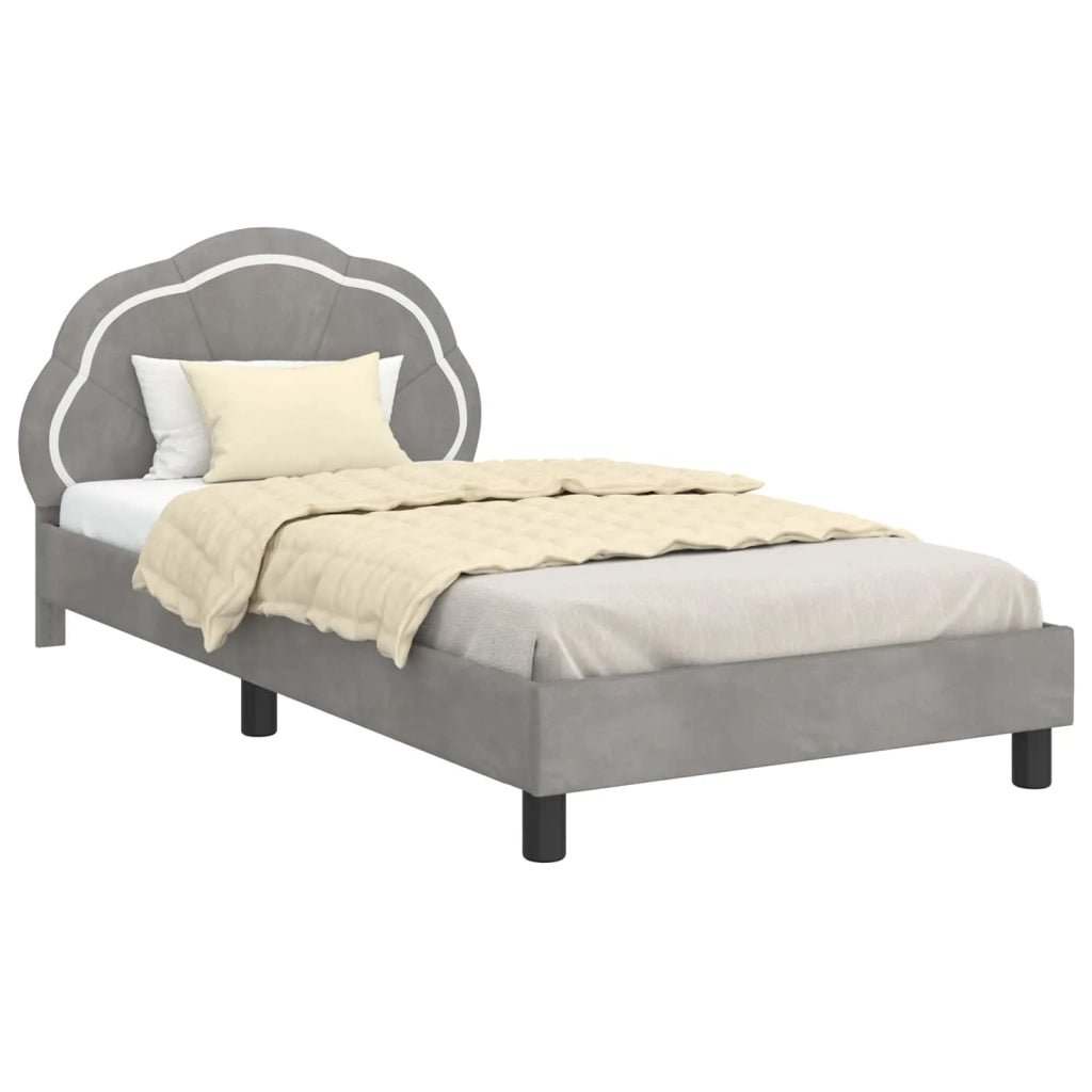 Struttura letto Bambini | Letto Infantile | Lettino con testata Grigio Chiaro 80 x 200 cm