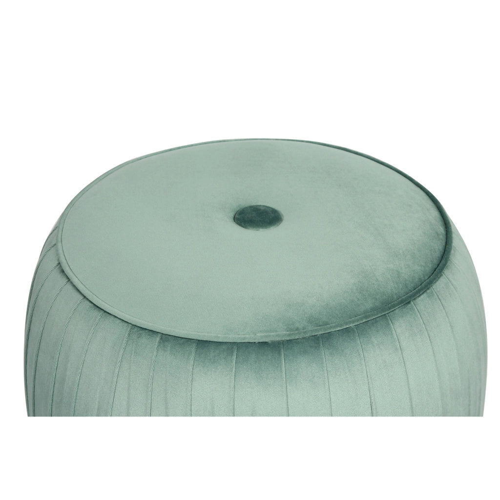 Pouf contenitore Lyla in velluto verde menta