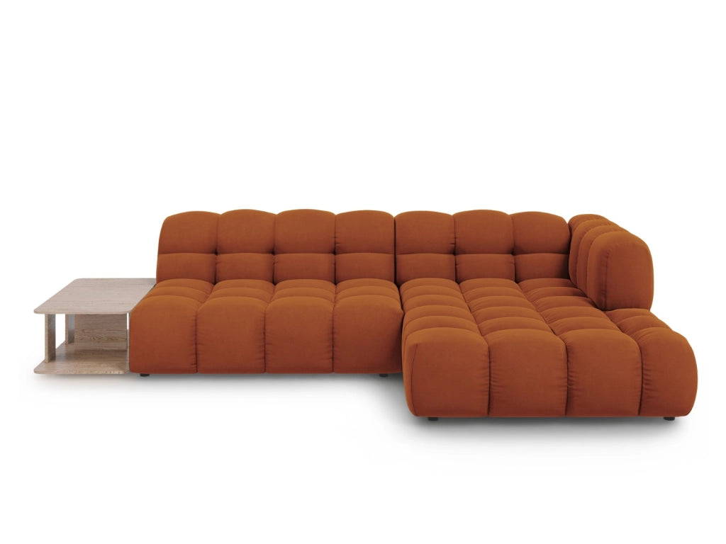 Cosmopolitan Design - Divano angolare modulare destro "Sky" 4 posti in velluto terracotta 