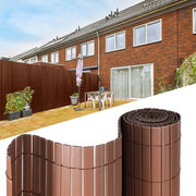 Schermo di separazione per giardino e terrazzo 0,8x5m a forma di V in PVC, resistente al vento e al tempo, resistente ai raggi UV, per giardino e terrazzo, colore marrone