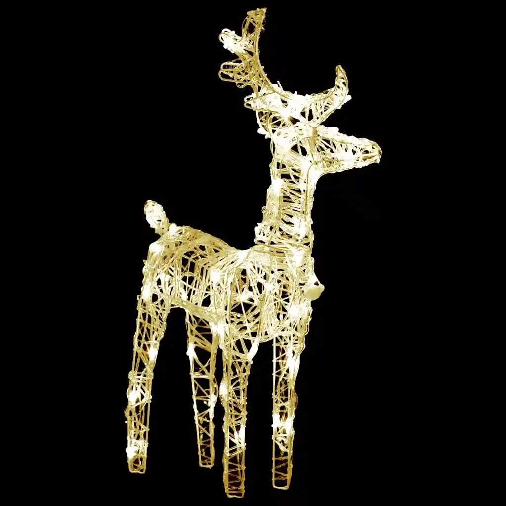 Renne di Natale 2 pz Bianco Caldo 80 LED in Acrilico cod mxl 44160