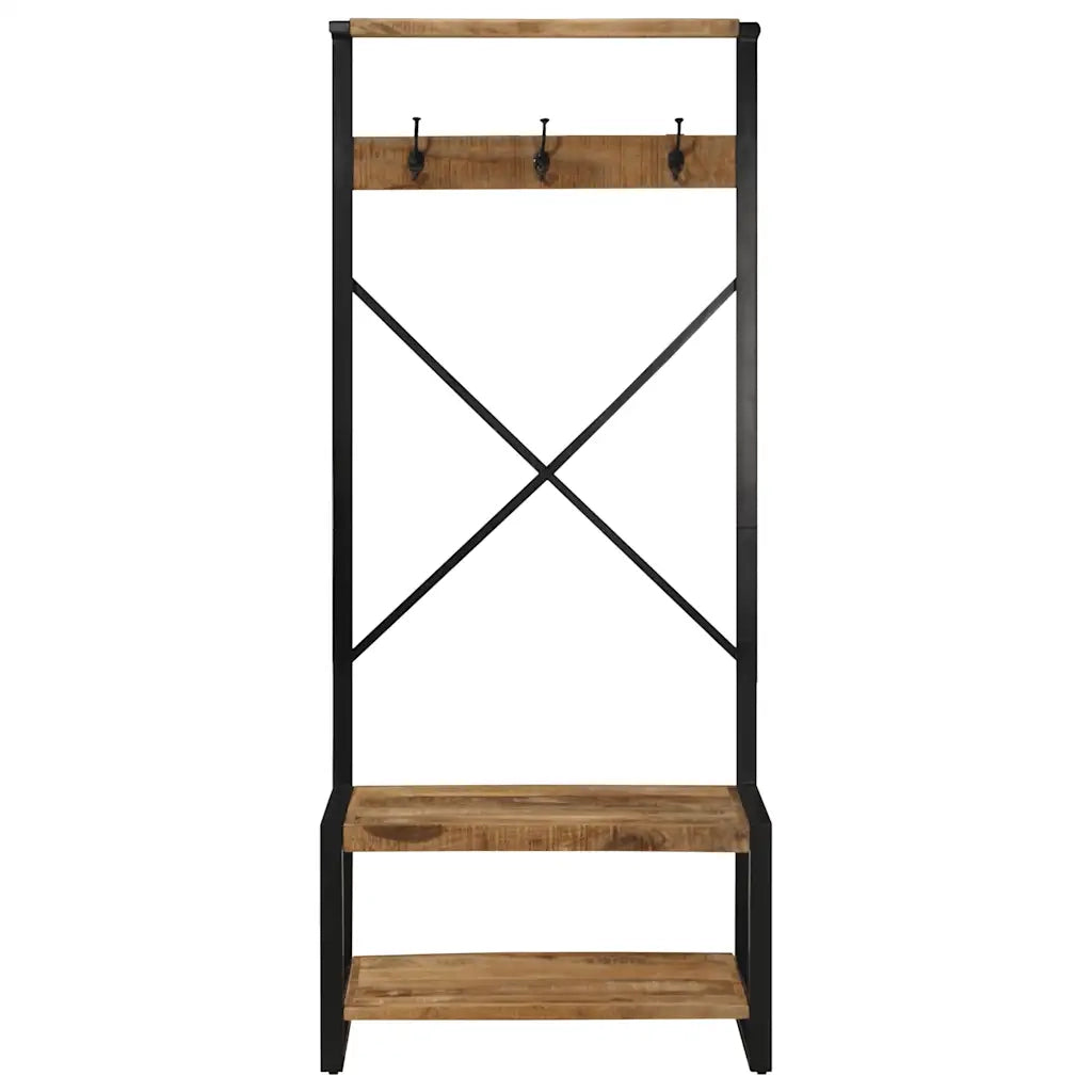 Appendiabiti 80x40x190 cm in Legno Massello Grezzo di Mango CFW9930771
