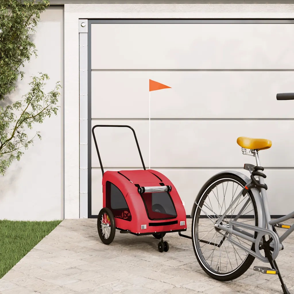 Rimorchio da Bici per Animali Rosso Oxford e Ferro CFW6036839