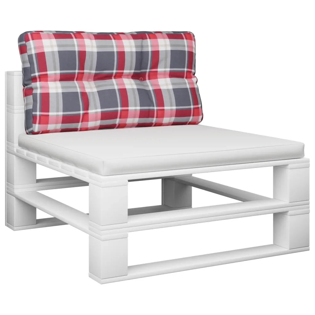 Cuscino per Pallet a Quadri Rossi 80x40x12 cm in Tessuto 360614