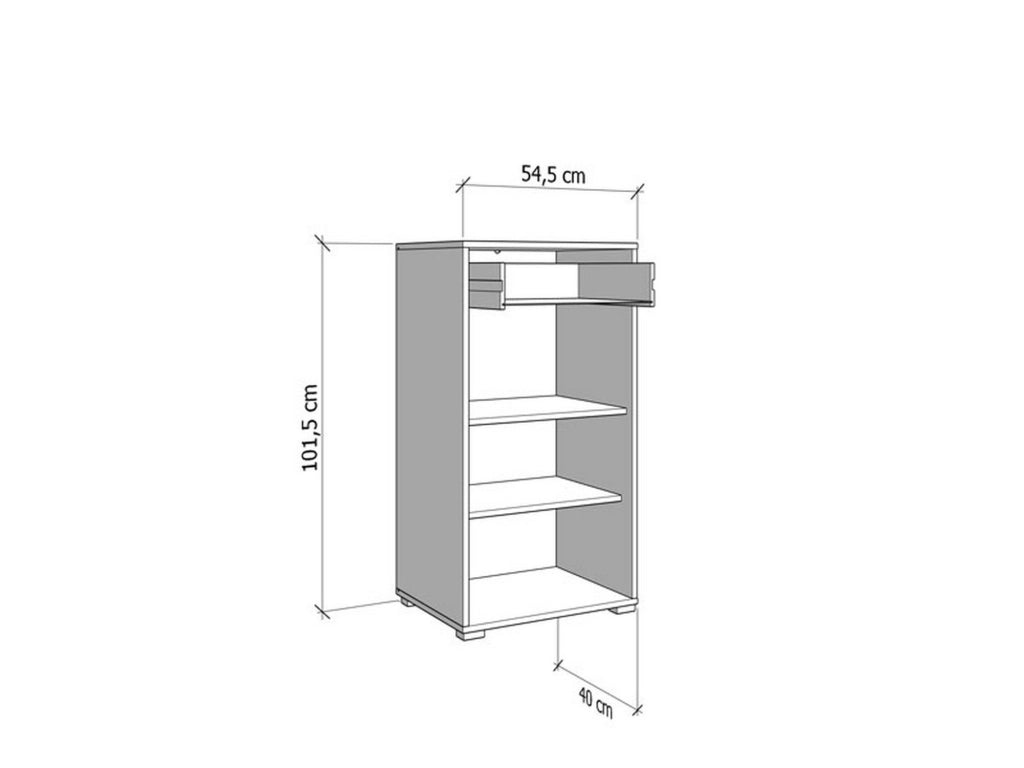 Pincara, Mobile da Ingresso un Cassetto, 54.5x40x101.5h cm Marrone Rovere Nodi