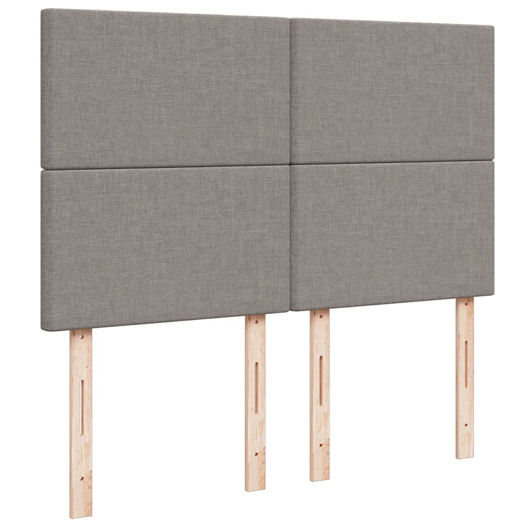 Struttura Letto Pouf con Materasso Tortora 140x190 cm Tessuto 3313924